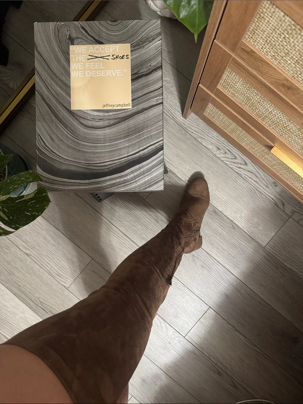 Jeffrey Campbell Brown Suede Over-The-Knee Boot